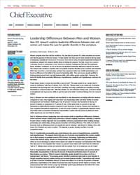 Leadership Differences Between Men and Women Chief Executive Magazine